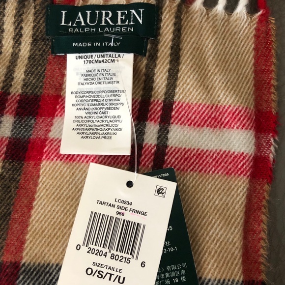 SALE ♥️ Ralph Lauren designer tartan fringe scarf - Picture 4 of 5